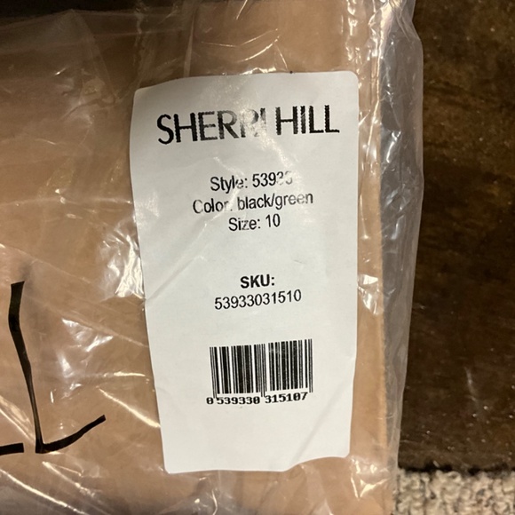 Sherry Hill fringe sequin dress , black/green, sz 10 - Picture 4 of 8